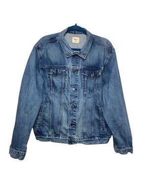 GAP Denim Trucker Jacket Blue Button Front Sz XL Sustainable Cotton Classic